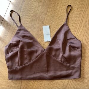 NWT A&F Satin Crop Cami Size M
